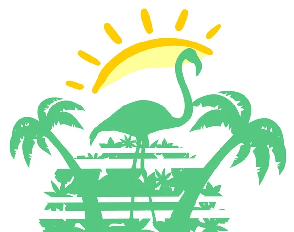 Ilustração Vetor Flamingo Solar — Vetor de Stock