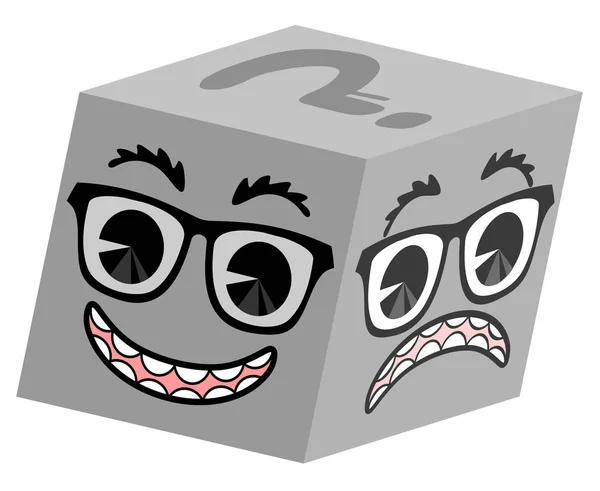 Quest Cube Icon Vector Illustration — Stok Vektör