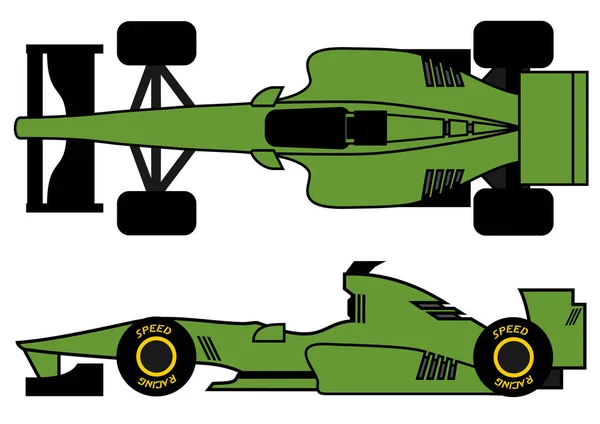 Carro Roda Aberta Verde —  Vetores de Stock