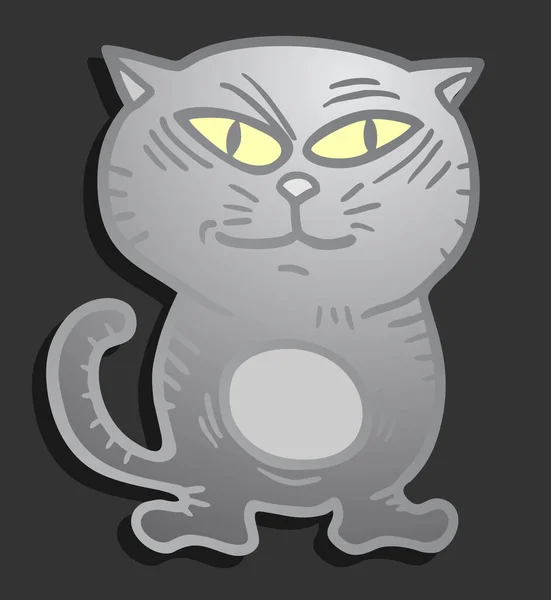 Sticker Kat Cartoon Vector Illustratie — Stockvector