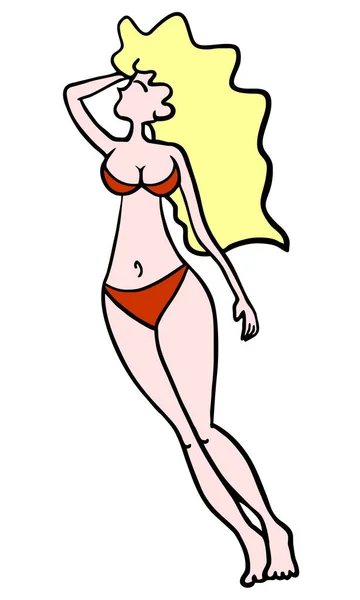 Weibliche Bikini Vektor Illustration — Stockvektor