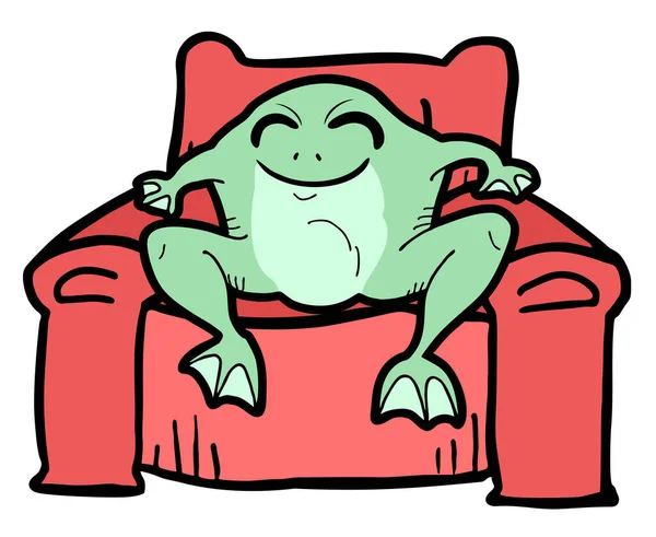 Frog Sitting Vector Illustration — Stock Vector