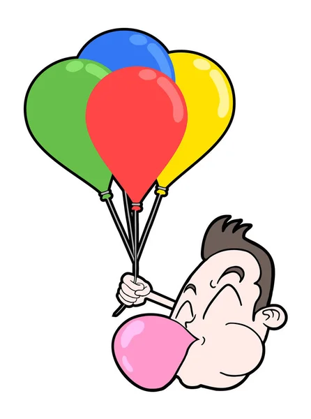Sakızlı Balonlu Çocuk — Stok Vektör
