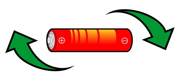 Ilustração Vetor Bateria Reciclagem —  Vetores de Stock
