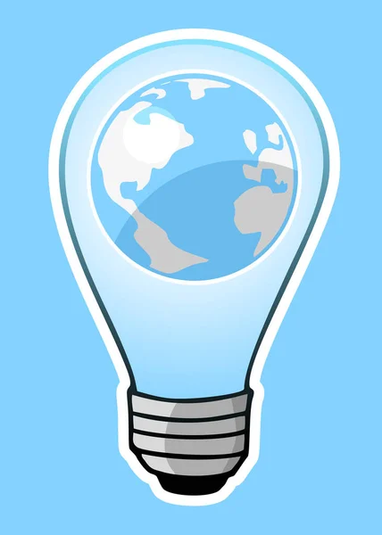 Bulb Wereld Vector Illustratie — Stockvector