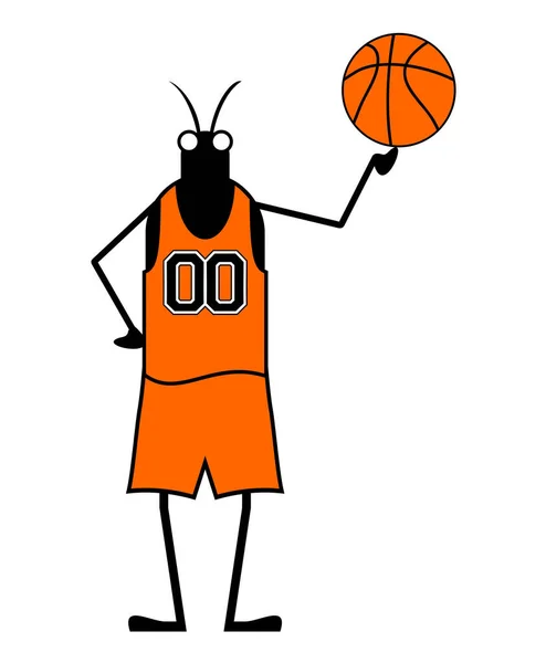 Jugador Baloncesto Creativo Insecto — Vector de stock