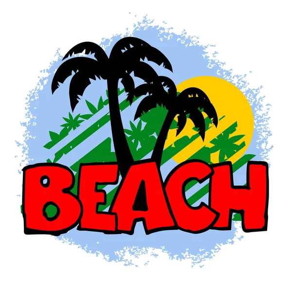 Icono Playa Vector Ilustración — Vector de stock