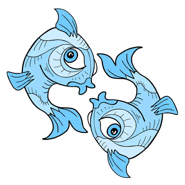 Pisces Símbolo Vector Ilustración — Vector de stock