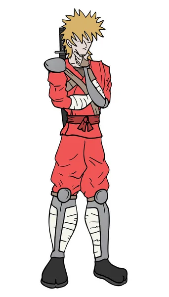 Illustration Vectorielle Ninja Rouge — Image vectorielle