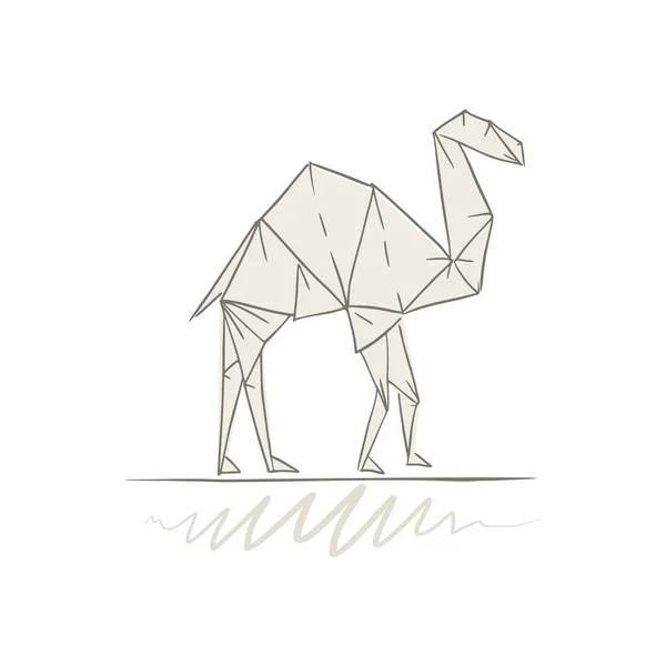 Орігамі Верблюд Векторні Ілюстрації — стоковий вектор