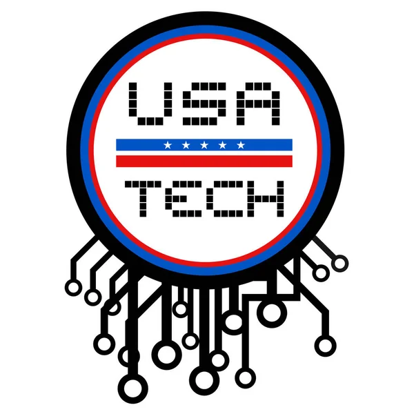 Usa Tech Vektorová Ilustrace — Stockový vektor