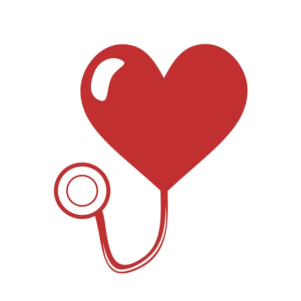 Cuidado Médico Del Corazón Icono Vector Ilustración — Vector de stock