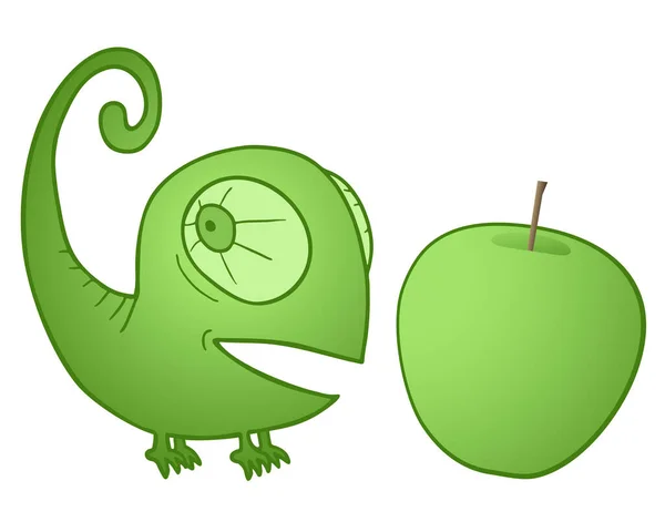 Kameleon Appel Vector Illustratie — Stockvector