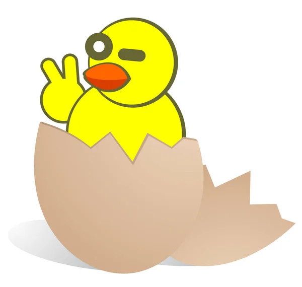 Yellow Chick Vector Illustration — Stock vektor