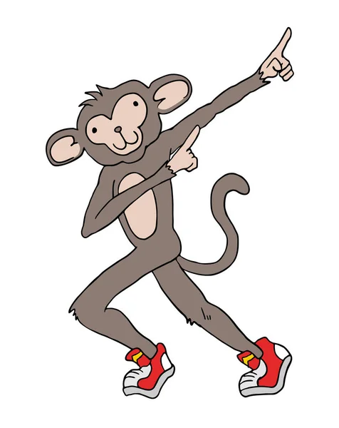 Dança Macaco Vetor Ilustração — Vetor de Stock