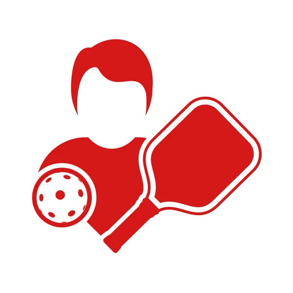 Pickleball oyuncusu sembol vektör çizimi