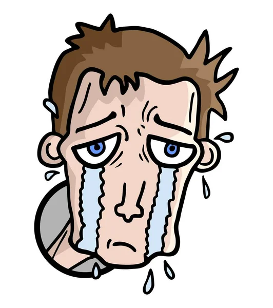 Sad Fiú Vektor Illusztráció — Stock Vector