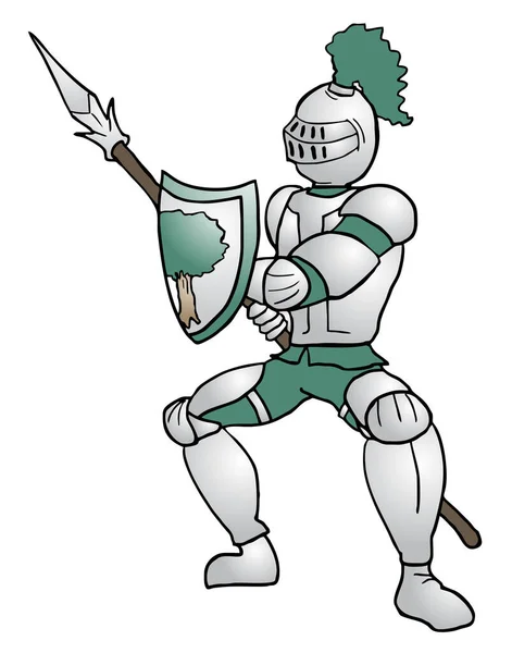 Mittelalterliche Krieger Vektorillustration — Stockvektor