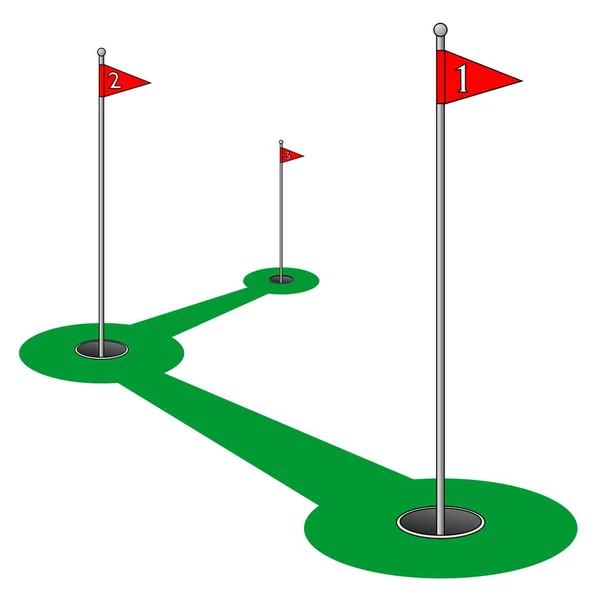 Pelota Golf Con Bandera — Vector de stock