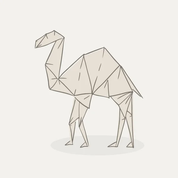 Origami Dromedary Vetor Ilustração —  Vetores de Stock