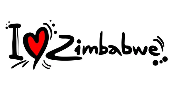 Zimbabwe Vektör Illüstrasyonunu Seviyorum — Stok Vektör