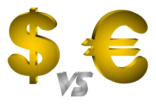 Dólar Euro Signo Icono Web — Vector de stock