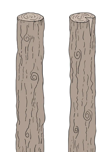 Illustrazione Del Vettore Del Cilindro Del Tronco Legno — Vettoriale Stock