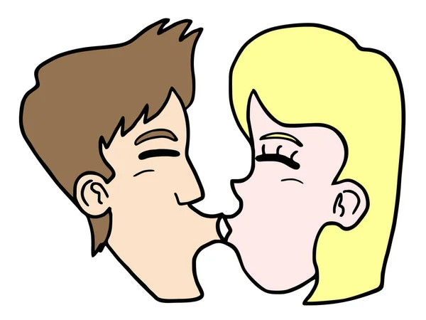 Kiss Couple Vector Illustration — Stock Vector