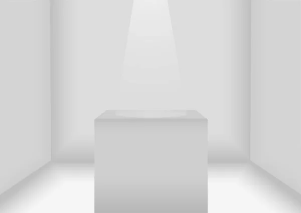 White Empty Room Podium Illustration — Stock Vector