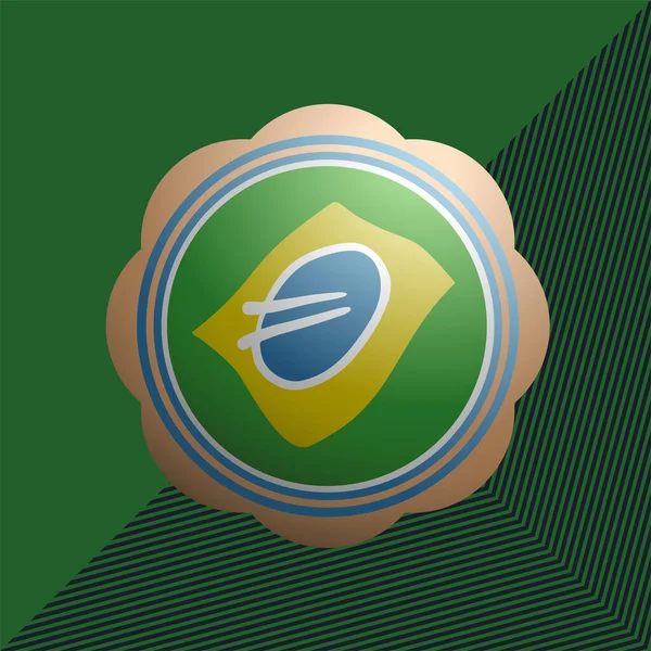 Medalha Ícone Brasil Ilustração Vetorial —  Vetores de Stock
