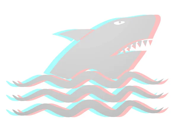 Žralok Moři Vektorové Ilustrace — Stockový vektor
