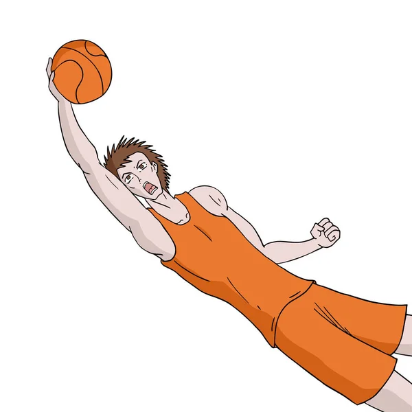 Baloncesto Jugador Dibujar Vector Ilustración — Archivo Imágenes Vectoriales