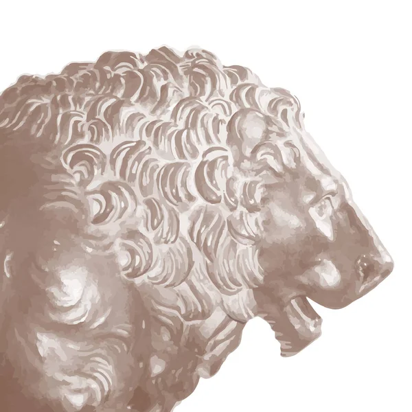 ライオンのモニュメントベクトルイラスト — ストックベクタ