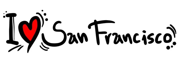 San Francisco Wektor Miłości Ilustracja — Wektor stockowy