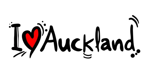 Auckland Love Message Wektor Ilustracji — Wektor stockowy