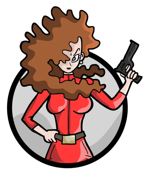 Danger Girl Vector Illustration — Image vectorielle