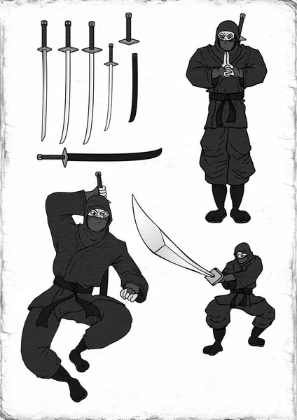 Ilustração Vetor Ninja Ícone — Vetor de Stock