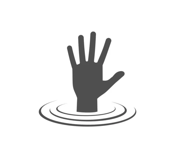 Рука Тонет Воде — стоковый вектор