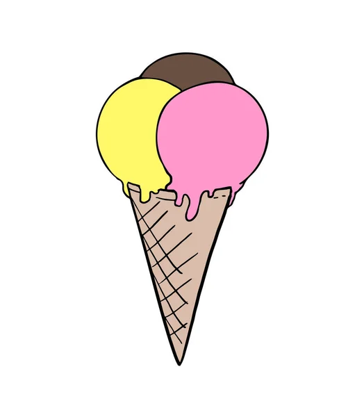 Illustrazione Vettoriale Del Disegno Del Gelato — Vettoriale Stock