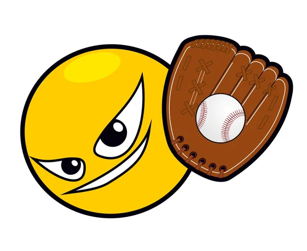 Béisbol Bola Dibujos Animados Vector Ilustración Diseño Gráfico — Vector de stock