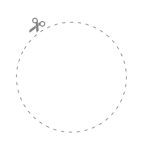 Scissors Cutting Line Illustration — Stock Vector