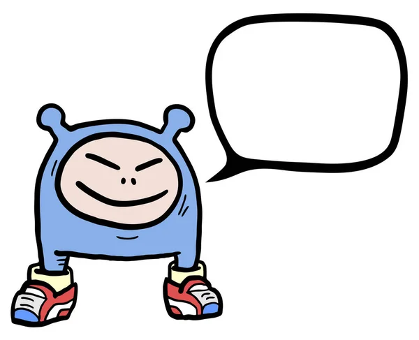 Vektor Illustration Der Handgezeichneten Comicfigur Mit Sprechblase Chat Nachricht — Stockvektor