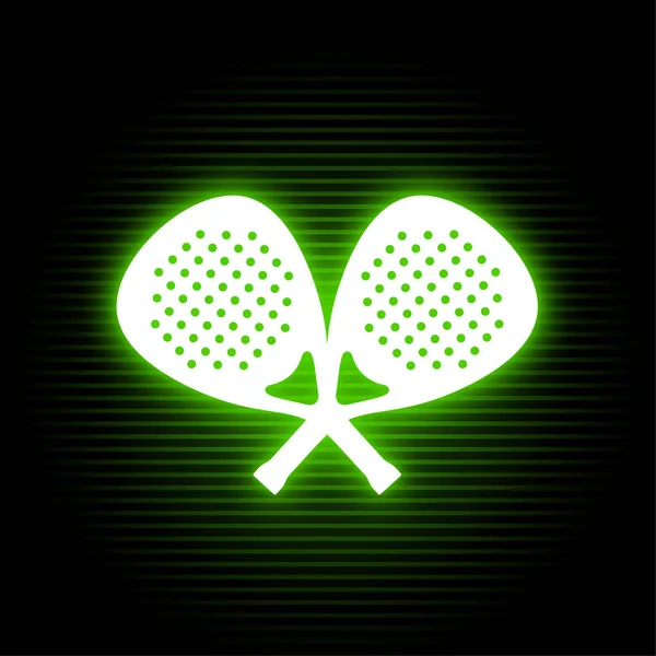 Padel Neon Sport Symbol — Stockvektor