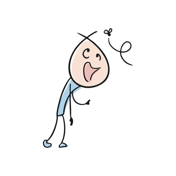 Funny Silly Man Draw — 스톡 벡터