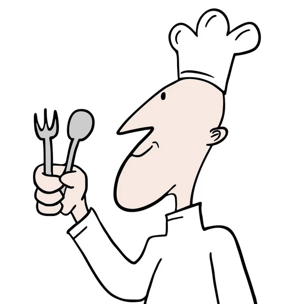 Chef Man Vector Illustration — Stock Vector