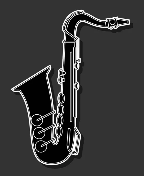 Vector Illustration Musical Background Saxophone — Stock Vector