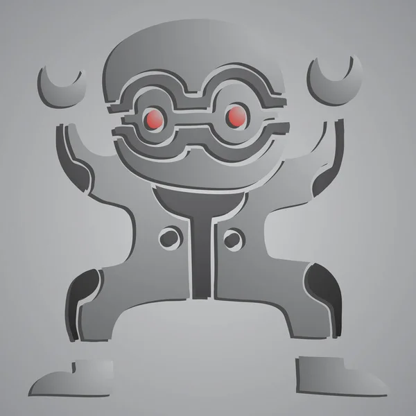 Metalen Robot Vector Illustratie — Stockvector