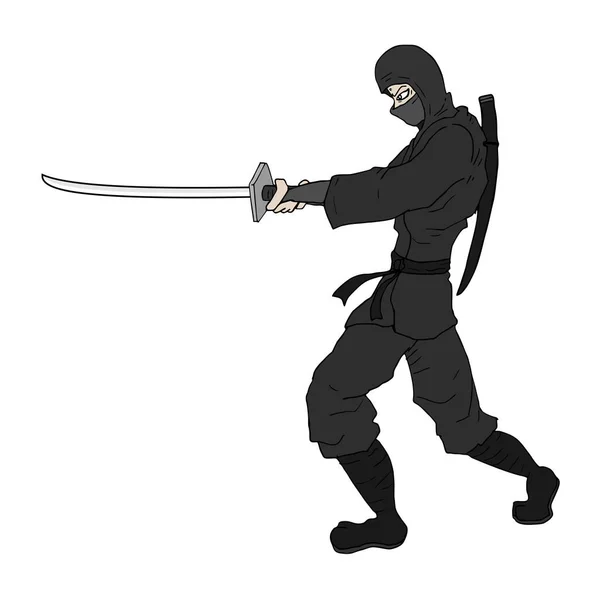 Espada Ninja Desenhar Ilustração Vetorial — Vetor de Stock