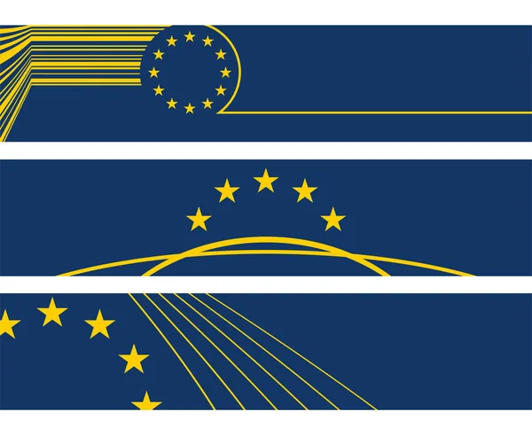 Set Tre Bandiere Europa — Vettoriale Stock