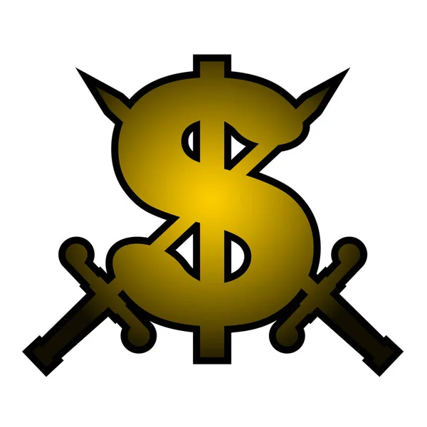 Icône Symbole Dollar Illustration Simple Des Icônes Vectorielles Pièces Pour — Image vectorielle